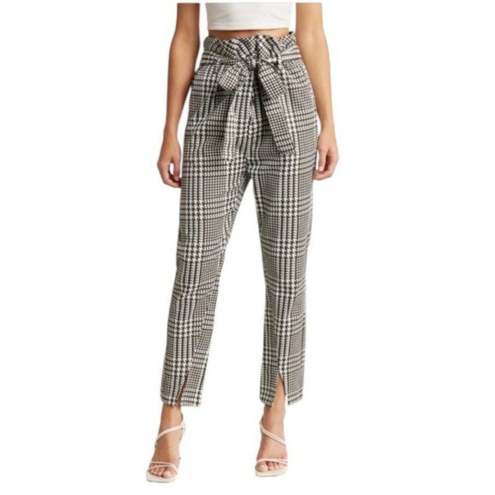 New AG Gerren Cotton Paperb Waist Pants in Pixel Plaid Size M - Picture 2 of 16